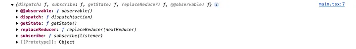 redux store output